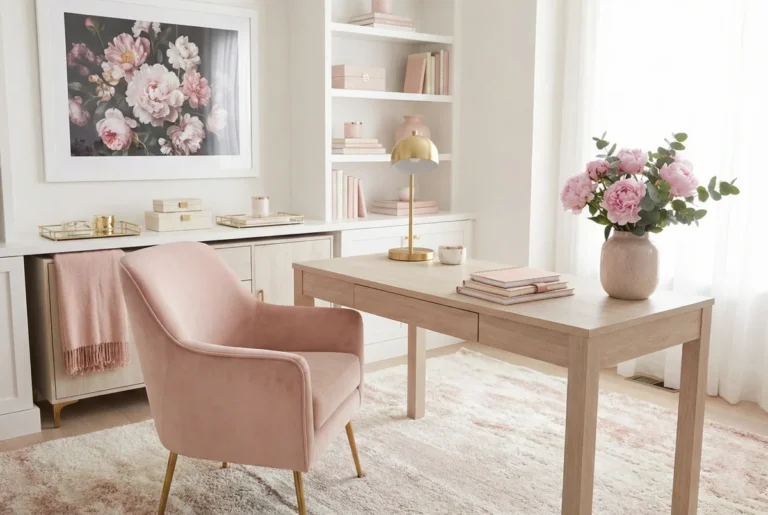 19 Chic Feminine Home Office Ideas With Blush Details