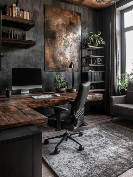 Industrial Rustic Desk and Dark Textures