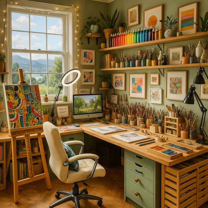 Two-Tone Farmhouse Corner Desk