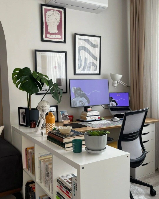 Low Shelving Room Divider Desk