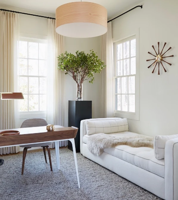 Bright Corner Office with Chaise