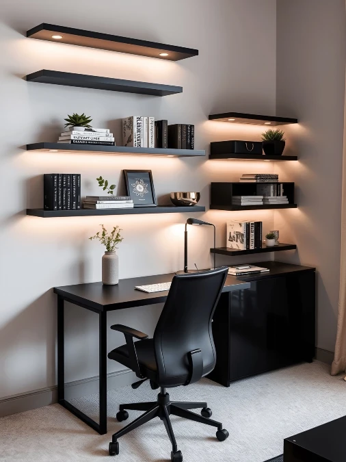 Black Floating Shelves