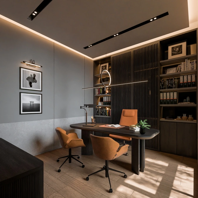 Dark Wood Slatted Feature Wall