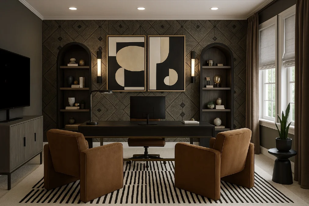 Geometric Patterned Wallpaper