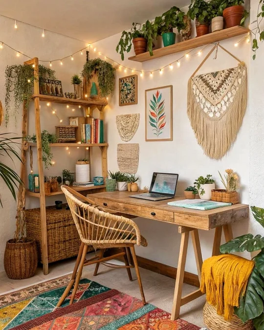 String Light Boho Corner