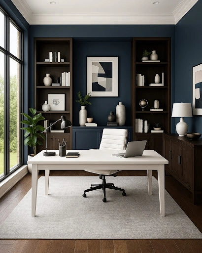 Modern Navy Contrast Office