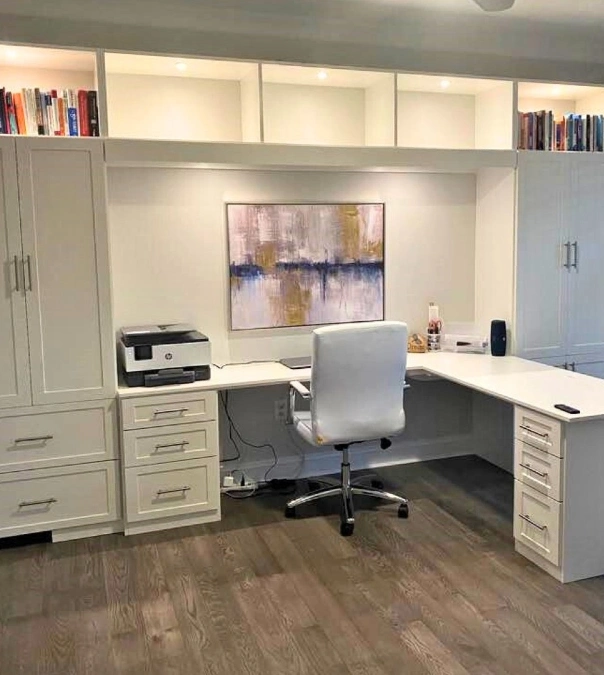 White L-Shaped Built-in Unit