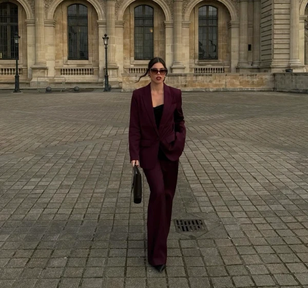 Deep Burgundy Power Suit
