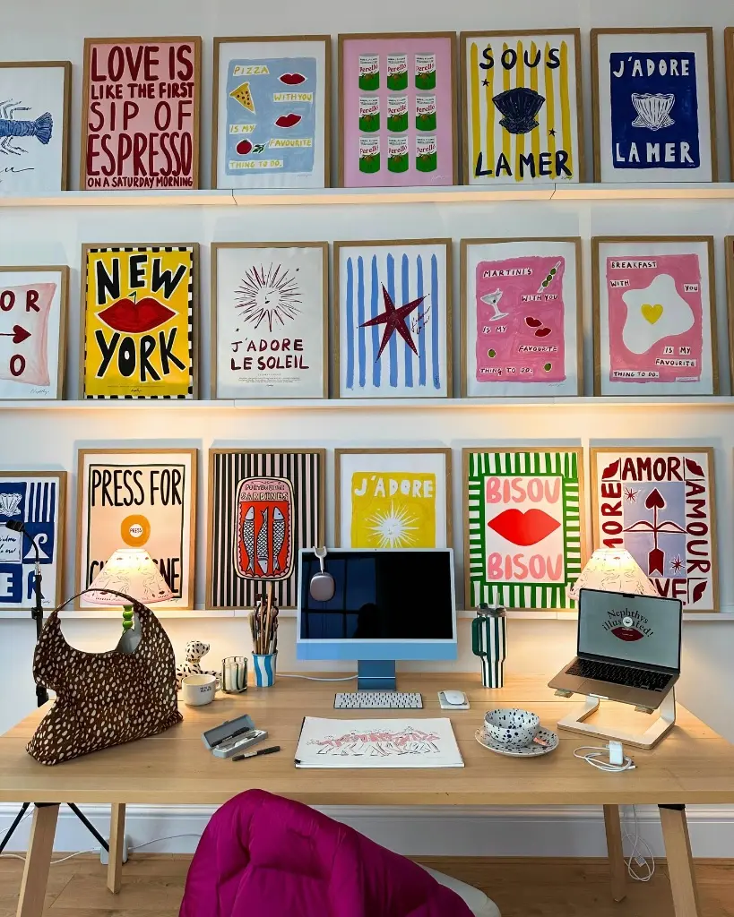 Colorful Art Gallery Shelves