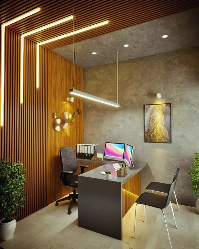 Floating Light Bars and Wood Slats