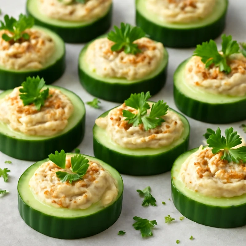 Cucumber Hummus Bites