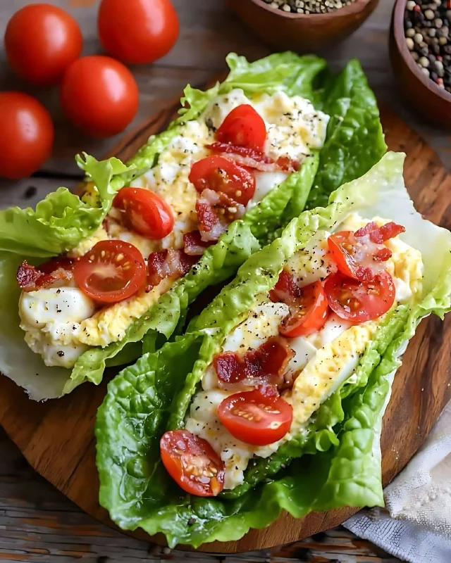 BLT Egg Salad Lettuce Wraps