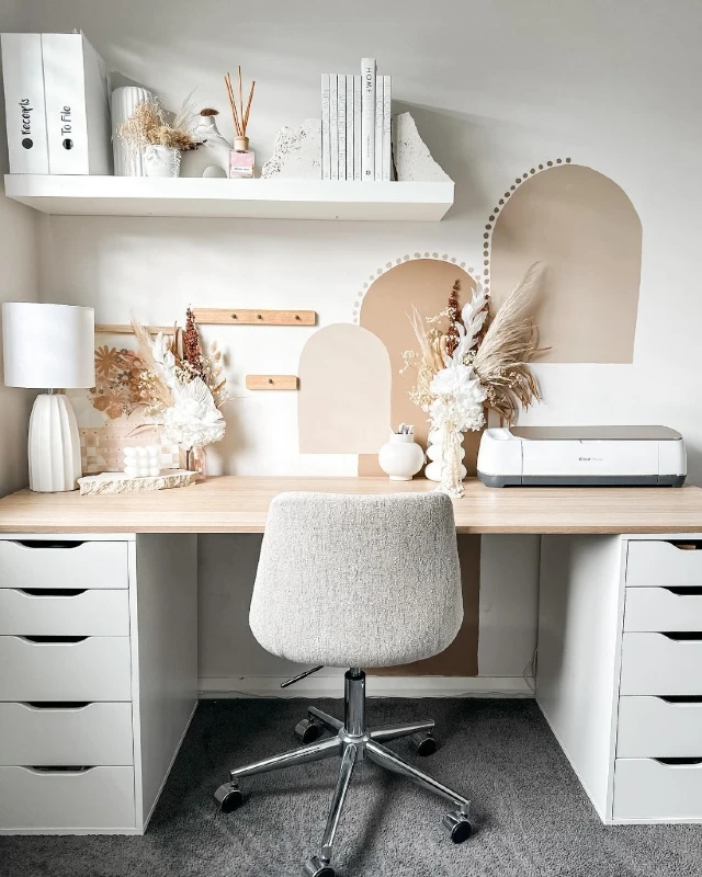 Painted Wall Arches And Dried Florals