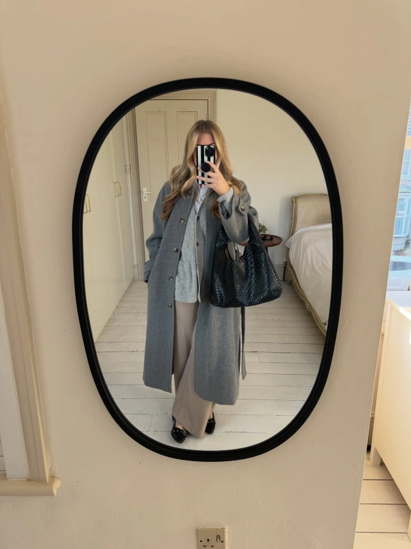 Grey Overcoat and Neutral Layers