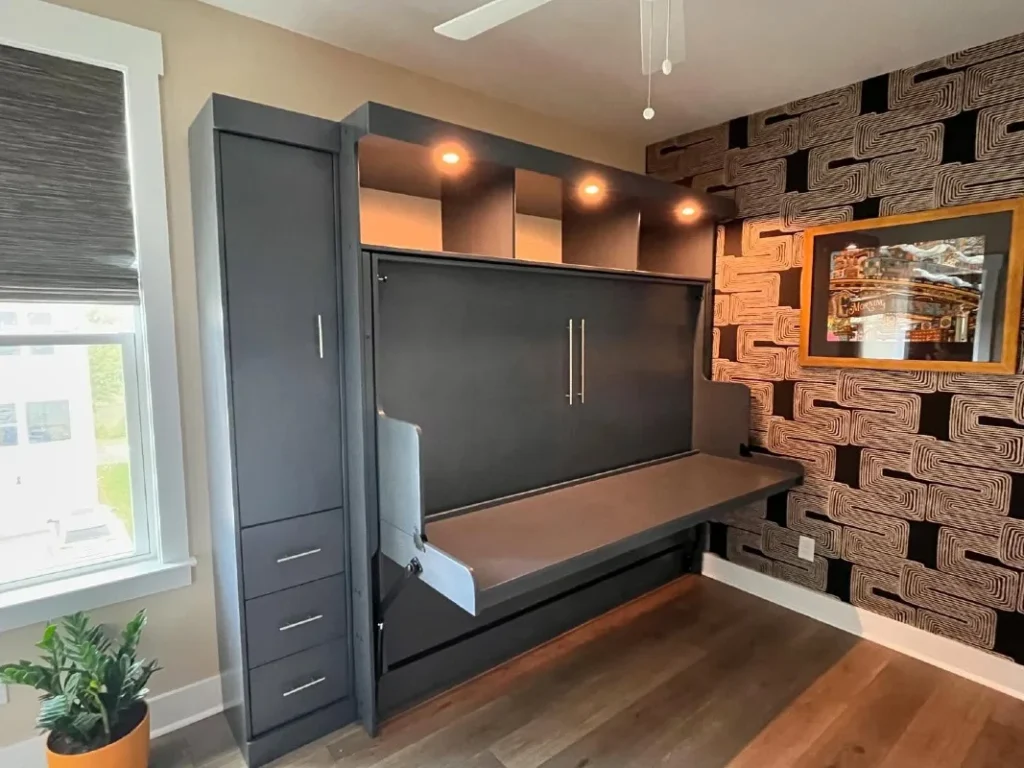 Charcoal Floating Desk Bed