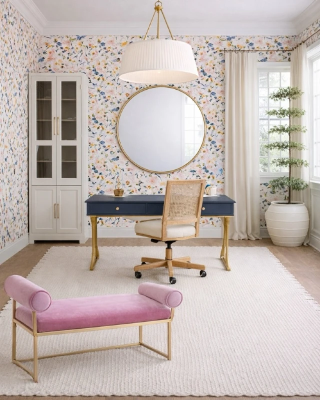 Vibrant Floral Workspace