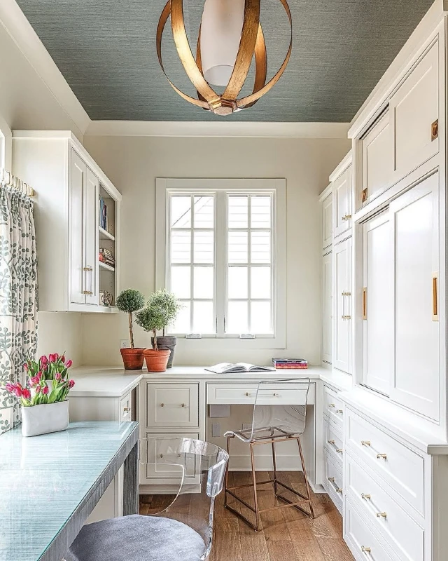 Painted Ceiling Office Layout