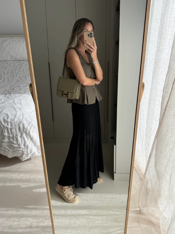 Peplum Vest And Maxi Skirt