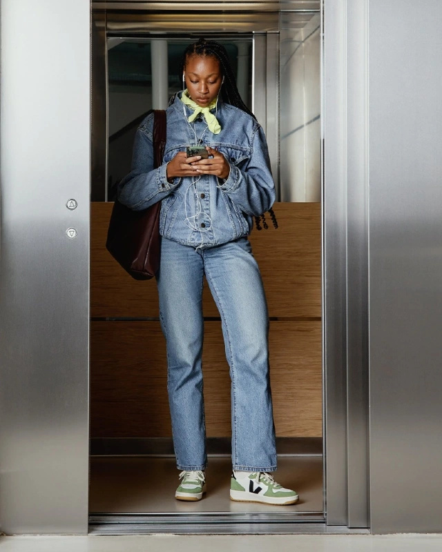 Double Denim And Silk Scarf