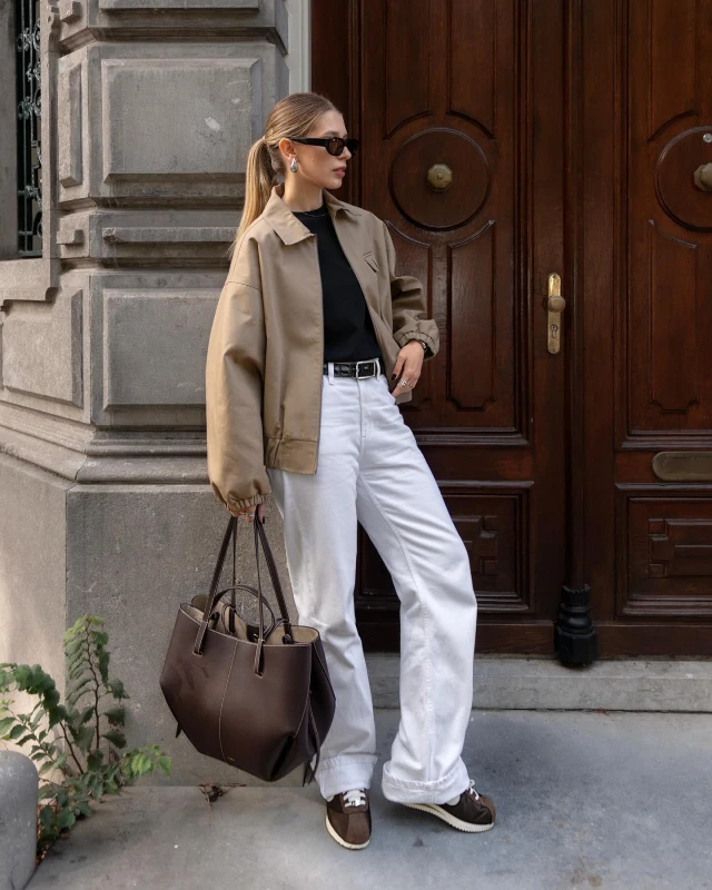 Harrington Jacket and White Denim