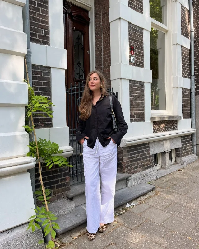 Relaxed Linen Trousers and Button Down Shirt