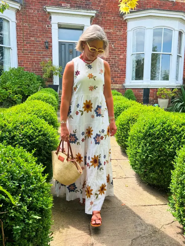 Embroidered Midi Dress