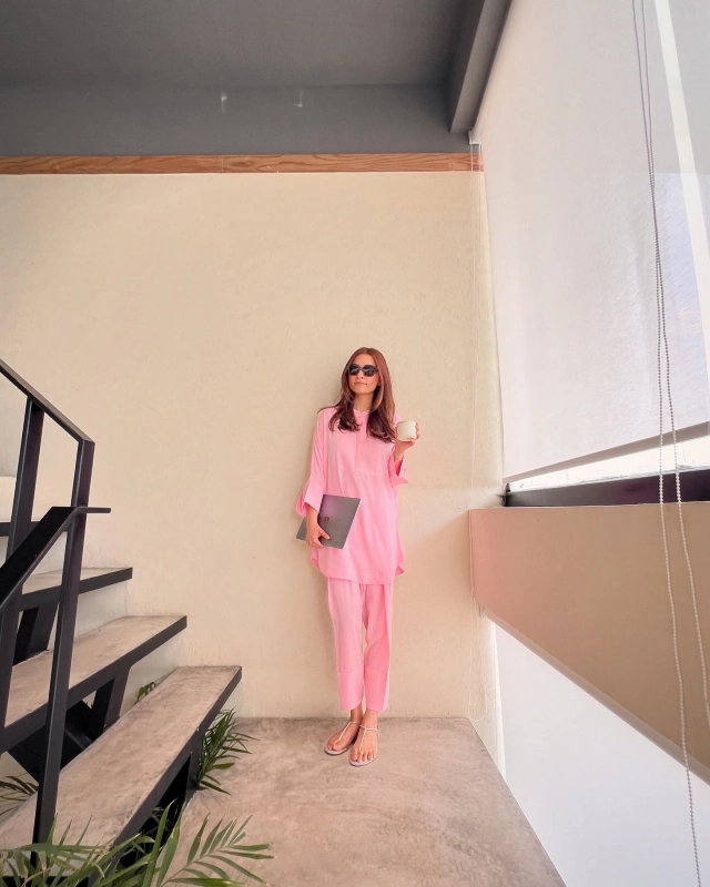 Pink Tunic and Matching Trousers
