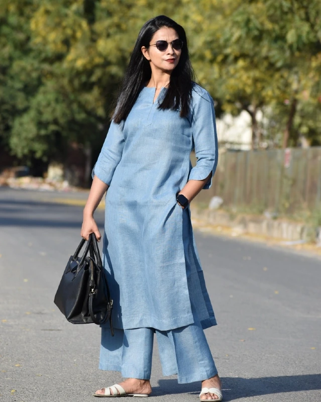 Slate Blue Kurta Set