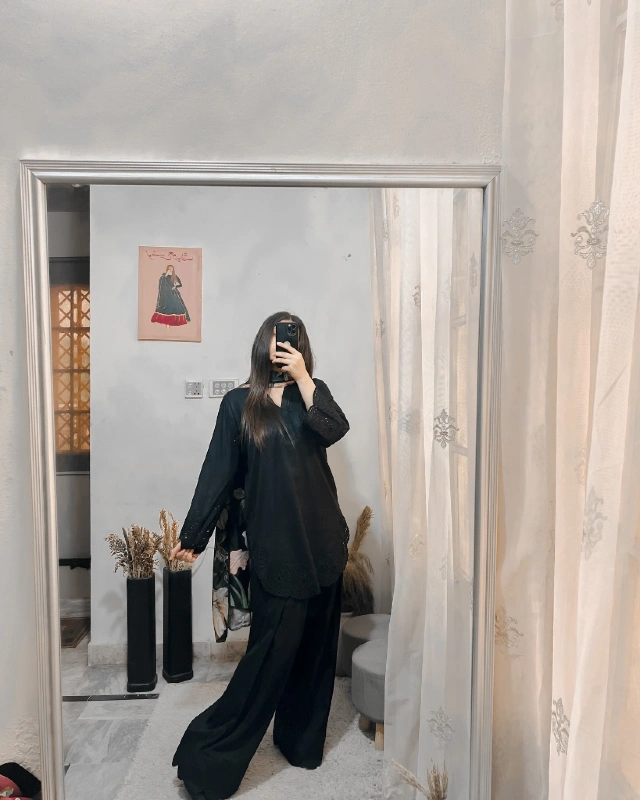 Jet Black Tunic and Palazzo Pants