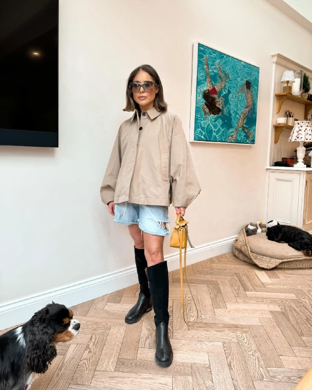 Boxy Neutral Jacket and Tall Boots