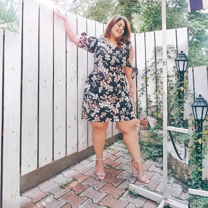 Floral Mini Dress with Tie Sleeves