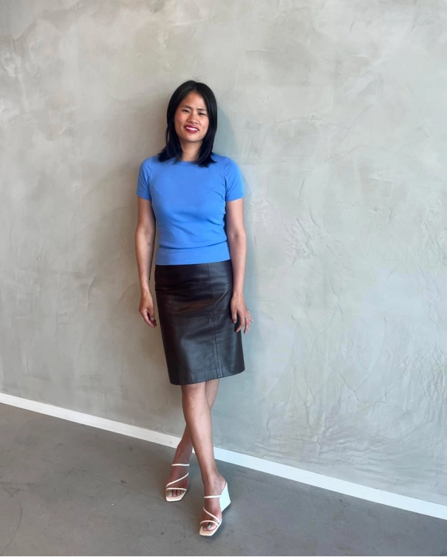 Leather Pencil Skirt and Fitted Tee