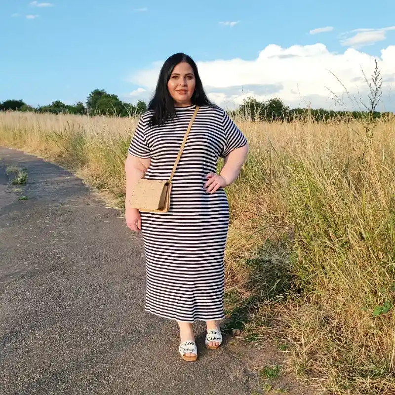Striped T-Shirt Midi Dress