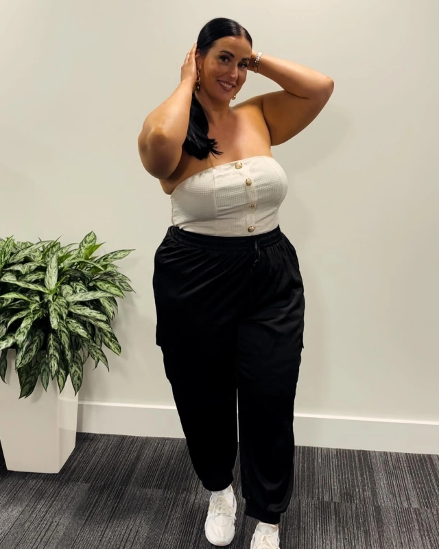 Buttoned Tube Top and Joggers