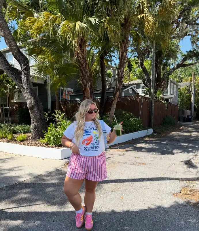Graphic Tee and Striped Shorts