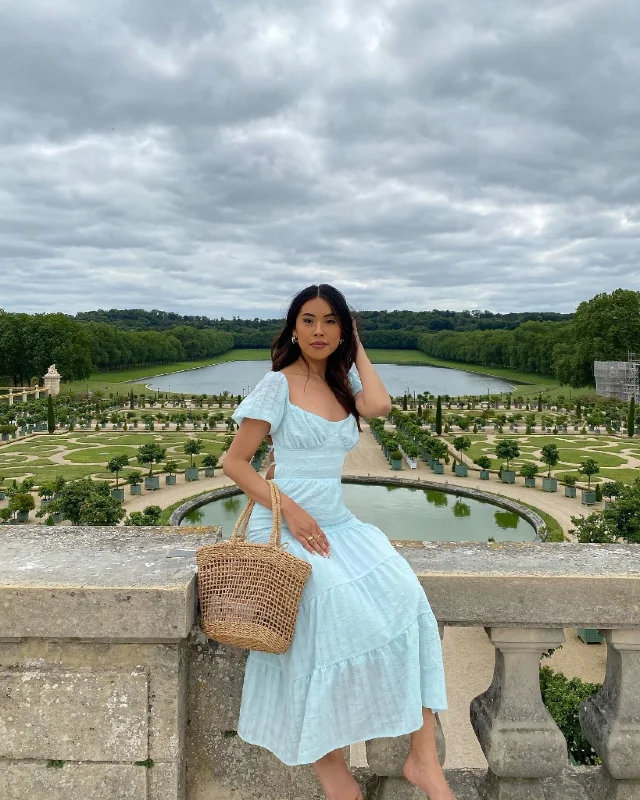  Light Blue Tiered Dress