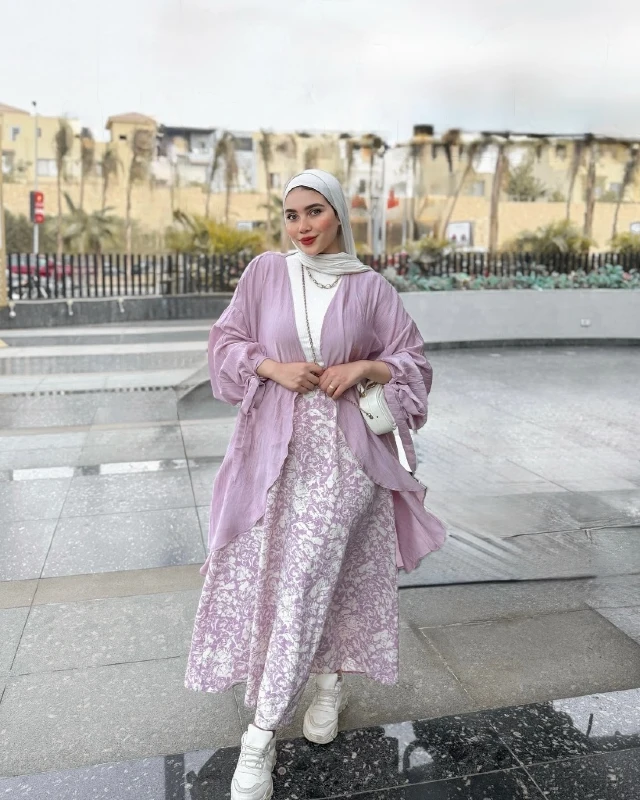 Lavender Kimono and Floral Maxi