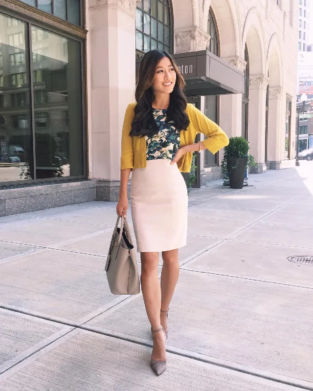 High-Waisted Pencil Skirt and Layers