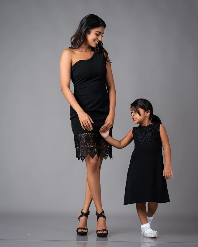 One Shoulder Lace Hem Dress