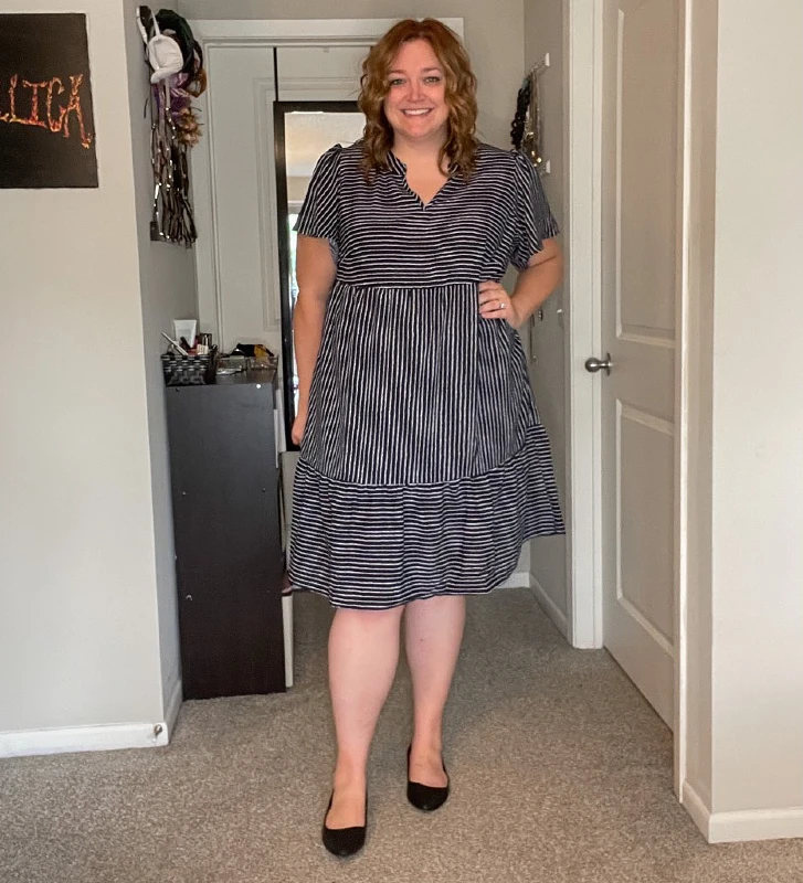 Striped Tiered Babydoll Dress
