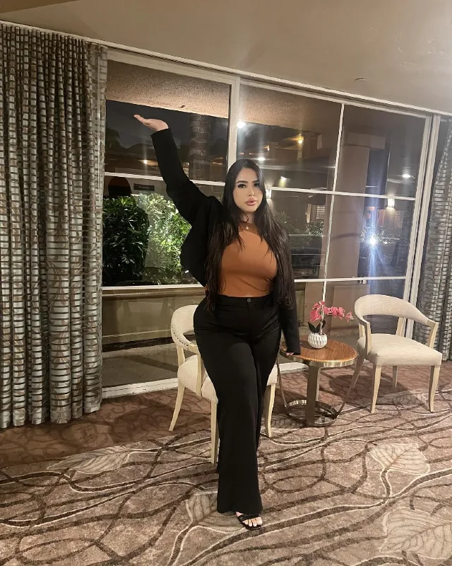 Cropped Black Blazer and Burnt Orange Bodysuit