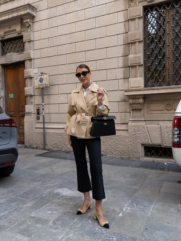 Cropped Trench and Tailored Trousers