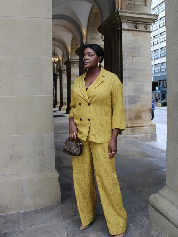 Mustard Jacquard Suit