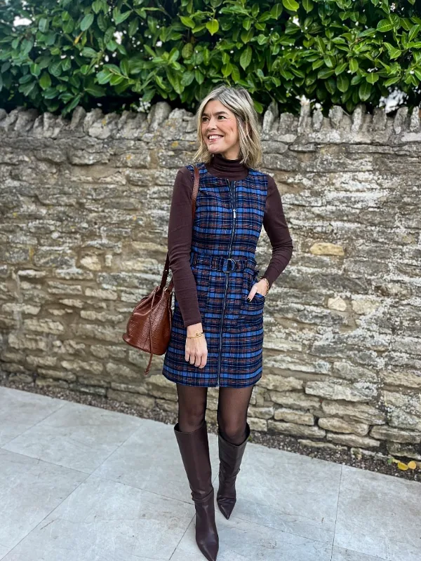 Plaid Pinafore and Turtleneck Layer