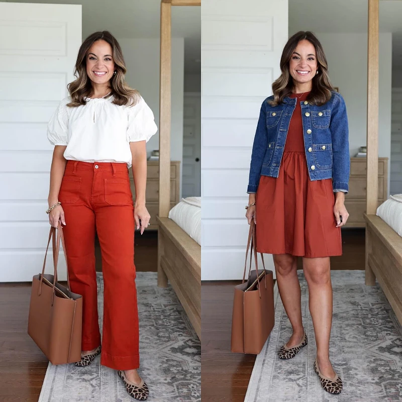 Burnt Orange Tones and Denim Layers