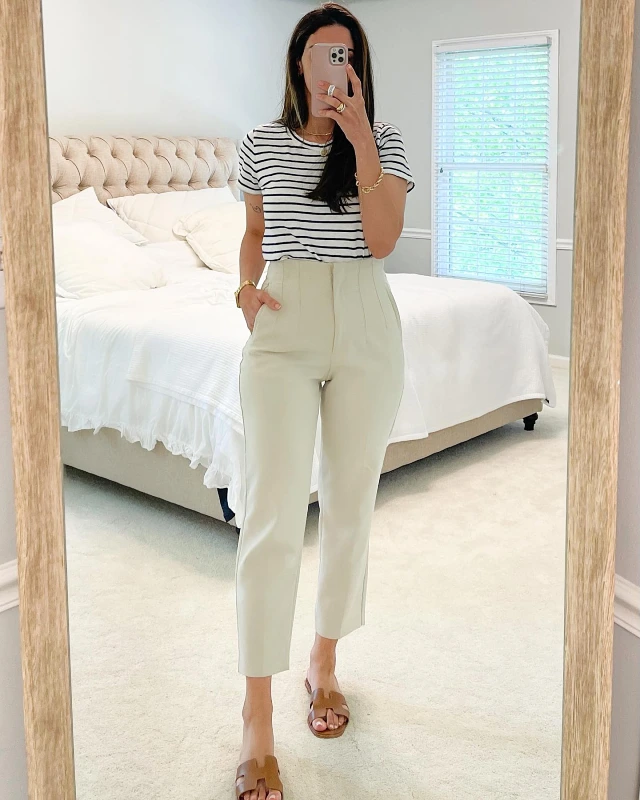 Striped Tee and High Waisted Trousers