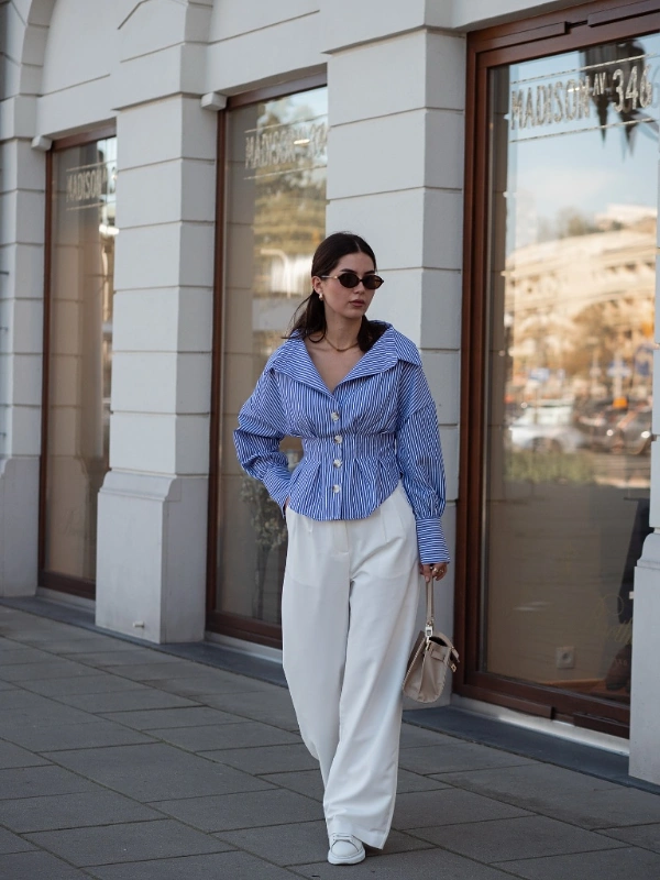 Peplum Striped Blouse