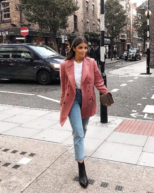 Rose Corduroy Blazer and Classic Denim