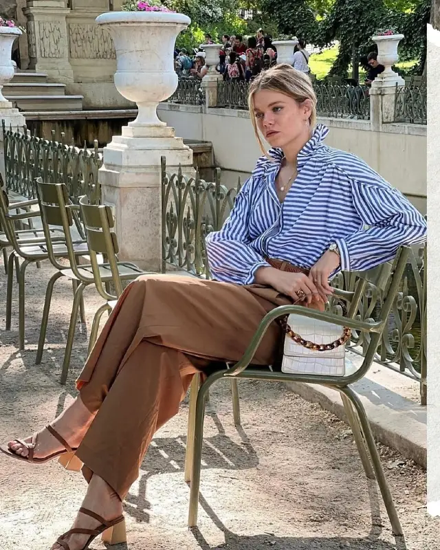 The Ruffled Striped Blouse