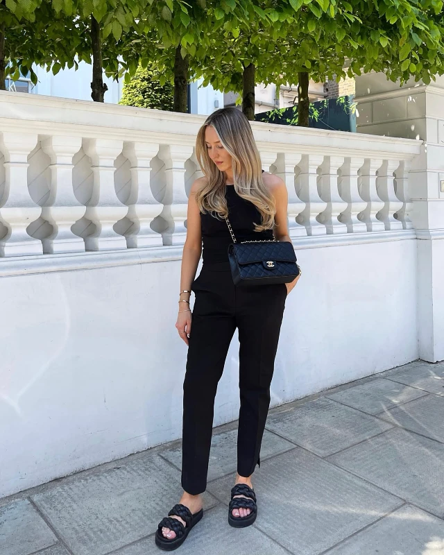 Sleeveless Top and Tailored Trousers